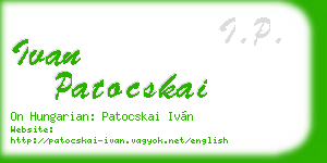 ivan patocskai business card